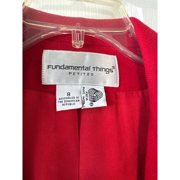 Vintage 100% Pure Wool Red Blazer Jacket Fundamental Things 8P - Picture 4 of 11